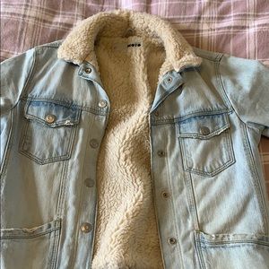 Top Shop faux-fur lined denim jacket